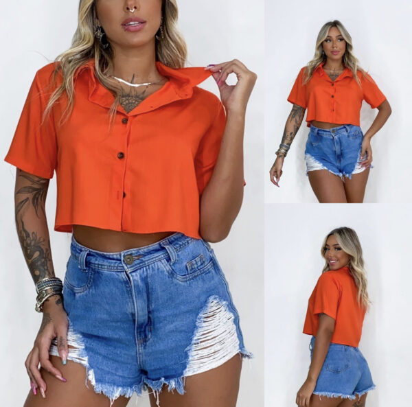 Cropped Camisa Lisos